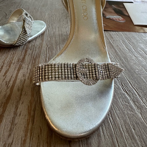 Jimmy Choo Tabatha 39 silver sling back heels GUC - Picture 8 of 15